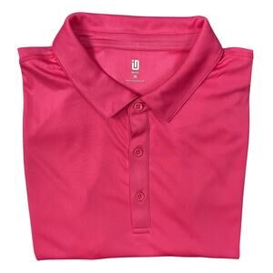 ID Ideology Polo Shirt Men's Medium Short Sleeve Polo Shirt Fiery Pink NWT